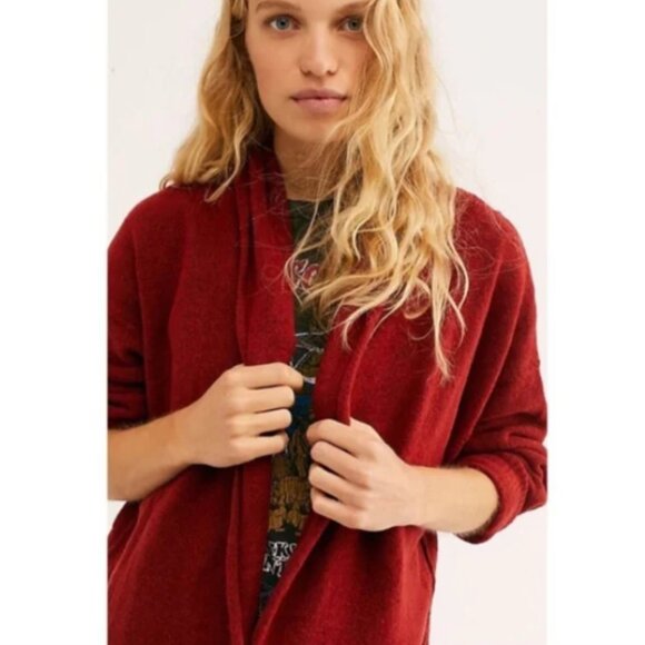SOLD Free People Eucalyptus Cardigan in Brick Red XS - Picture 3 of 16